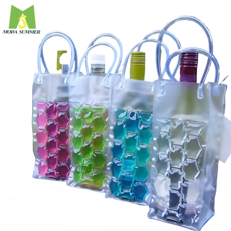 China Factory Promotional Items Custom PVC Ice Pack Wine Bag Gel Cooling Carrier Chilling Wine Bottle Sleeve Cooler Sleeved Bottles Wine - Image 2